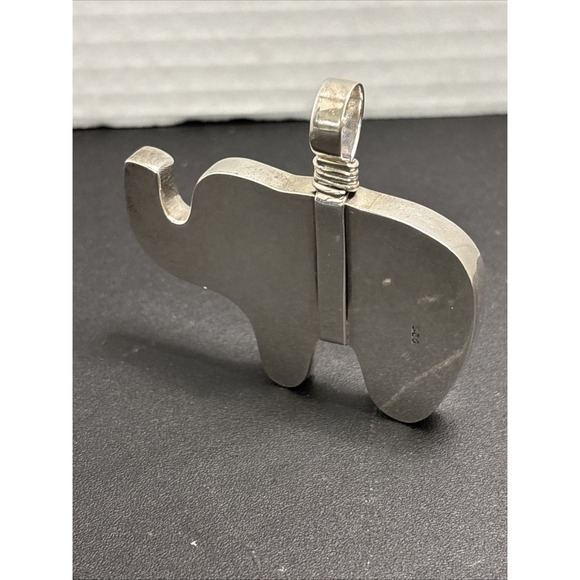 Handmade Sterling Silver Elephant Pendant W/18" .925 Robe Chain Safari Wildlife - Picture 15 of 15
